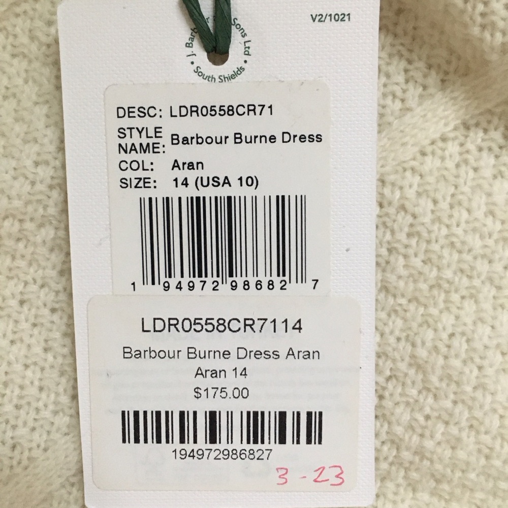 NWT Barbour Burne Long Sleeve Wool Blend Sweater Knit Dress - Picture 14 of 16